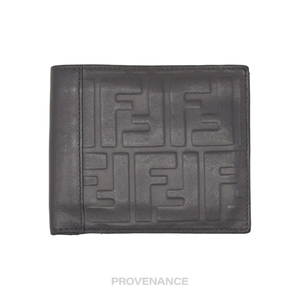 🔴 Fendi Bifold Wallet - FF Grey Leather